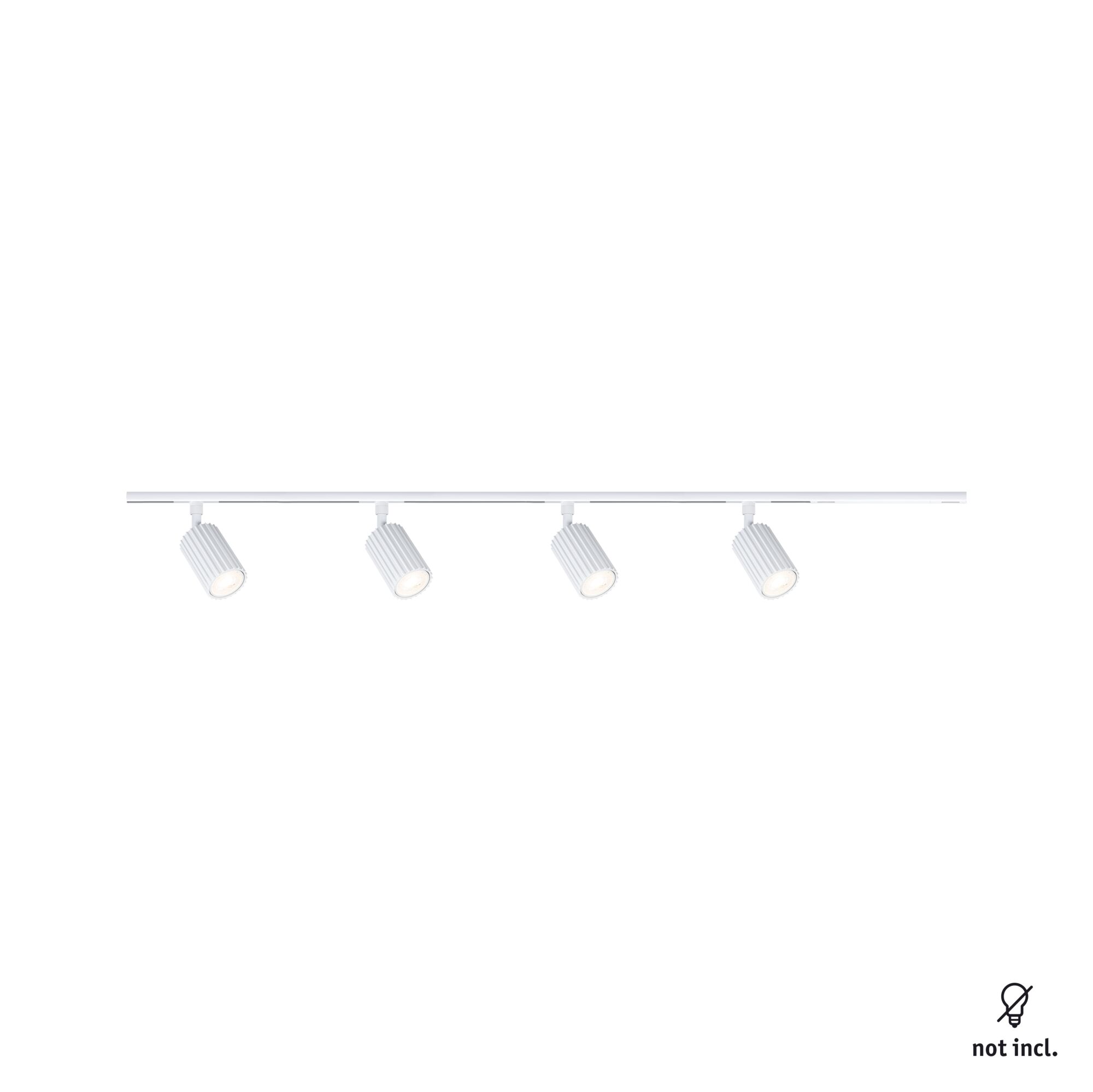 URail Spot sur rail Lirena Kit de démarrage Alimentation centrale GU10 max. 10W 230V Blanc signal