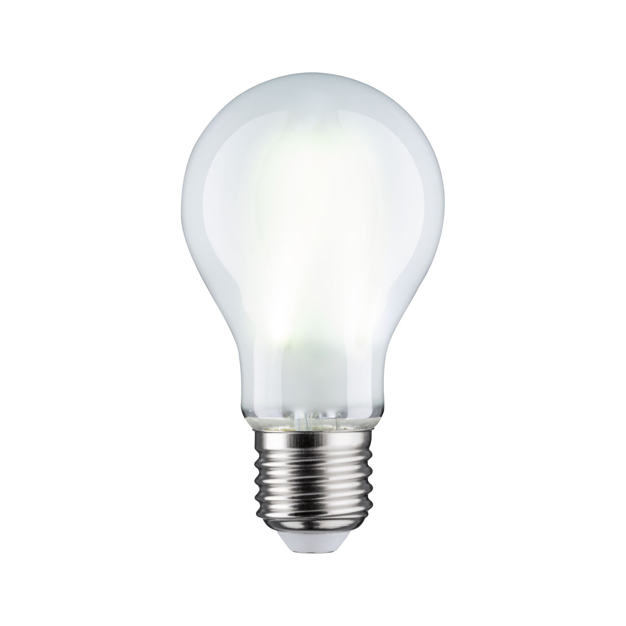 Klassische LED-Glühbirne mit E27-Fassung aus transparentem Glas für energiesparende Beleuchtung