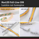 Bande LED MaxLED Full-Line COB 480 LEDs/m, ruban adhésif, coupable tous les 5 cm, facile à connecter