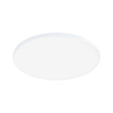 Round white LED ceiling light made of plastic for energy-efficient room lighting