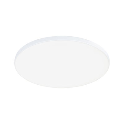 Round white LED ceiling light made of plastic for energy-efficient room lighting