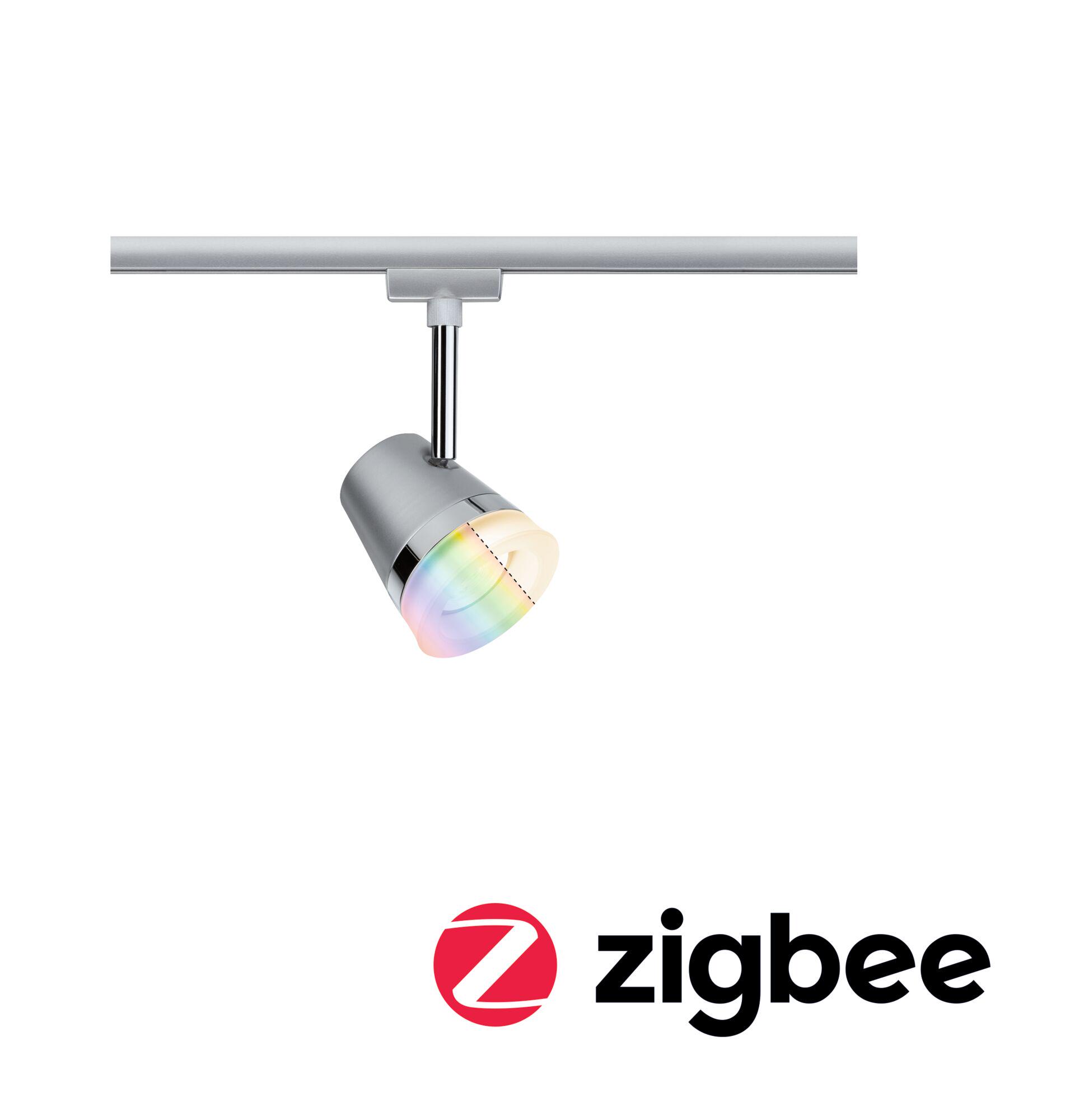 Moderne grå metal LED-spot med RGB farveskift til smart belysning