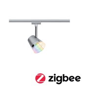 Moderne grå metal LED-spot med RGB farveskift til smart belysning