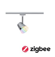 Moderne grijze metalen LED-spot met RGB-kleurwissel voor slimme verlichting
