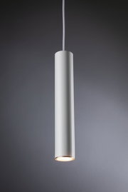 Simple white aluminium pendant light with warm white LED for modern interior lighting