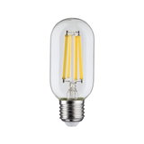 Transparente LED-Glühbirne mit gelben Filamenten und E27-Fassung für energiesparende Beleuchtung
