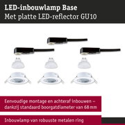 LED-inbouwlamp Base met platte LED-reflector GU10 in wit en zwarte kabel voor verlichting