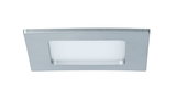 Rectangular recessed spotlight in silver aluminum with white diffuser for modern LED lighting