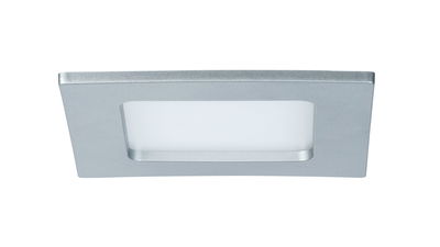 Rechthoekige inbouwspot van zilverkleurig aluminium met witte diffuser voor moderne LED-verlichting