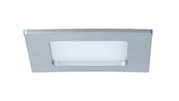 Rectangular recessed spotlight in silver aluminum with white diffuser for modern LED lighting