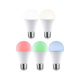 Cinq ampoules LED E27 en blanc, blanc chaud, rouge, vert et bleu pour éclairage intelligent