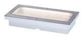Rectangular stainless steel LED recessed light with frosted diffuser for modern indoor lighting