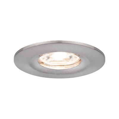 Ronde inbouw-LED-lamp met geborsteld aluminium frame in zilver voor moderne binnenverlichting