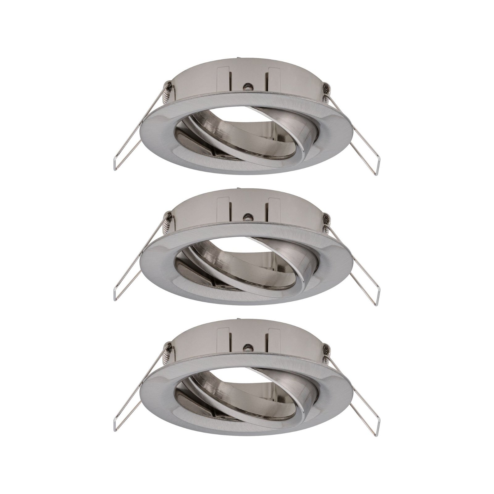 Recessed luminaire Choose Basic Set Swivelling round 84mm 50° max. 3x10W dimmable Brushed iron
