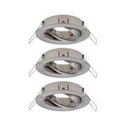 Round recessed spotlight in brushed stainless steel silver with adjustable inner ring for LED lighting