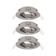 Spot encastré rond en acier inoxydable brossé argent avec anneau intérieur réglable pour éclairage LED
