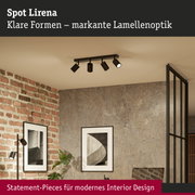 Schwarze Spot-Lirena Deckenleuchte mit markanter Lamellenoptik für modernes Interior Design