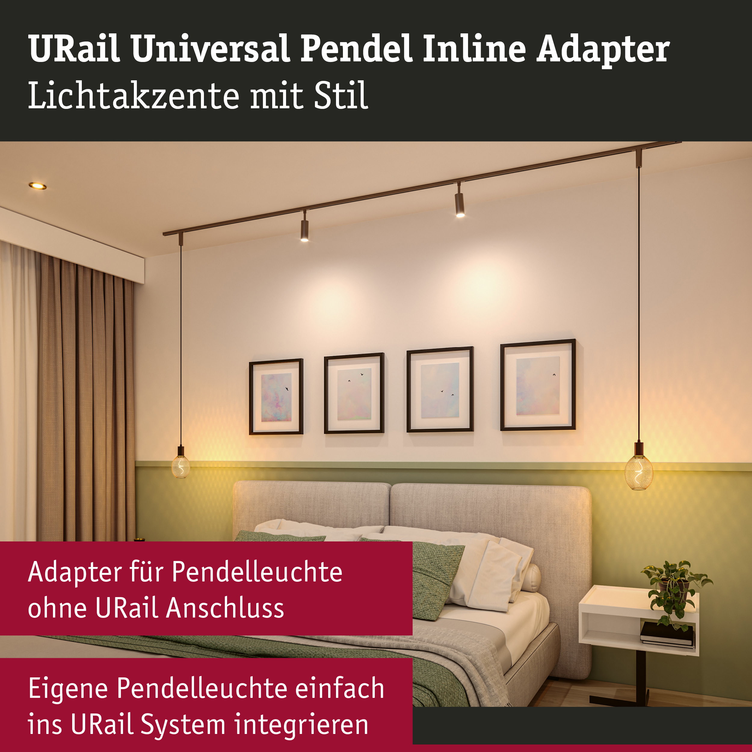 URail Pendeladapter Universal max. 50W 230V Titanium