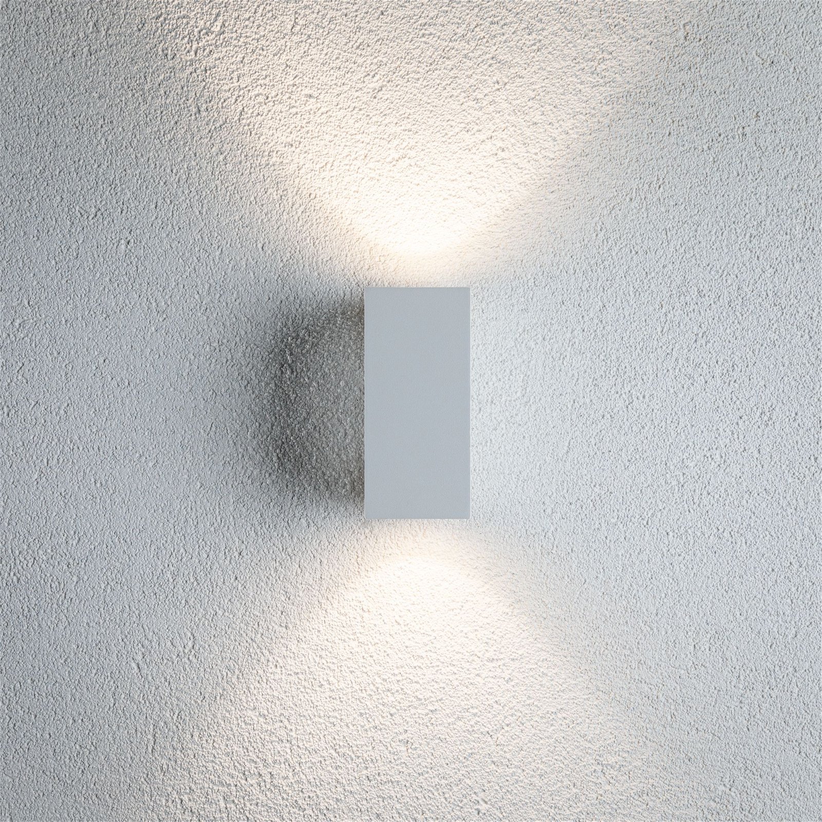 LED Exterior wall luminaire Flame IP44 square 58x75mm 3000K 2x3,5W 2x260lm 230V White Aluminium
