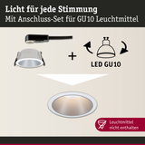 Weißer Einbaustrahler mit Anschluss-Set für GU10 Leuchtmittel, LED kompatibel, moderne Deckenbeleuchtung
