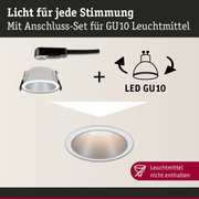 Weißer Einbaustrahler mit Anschluss-Set für GU10 Leuchtmittel, LED kompatibel, moderne Deckenbeleuchtung