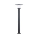 Lampe extérieure noire en métal avec verre transparent et abat-jour plat pour éclairage de jardin