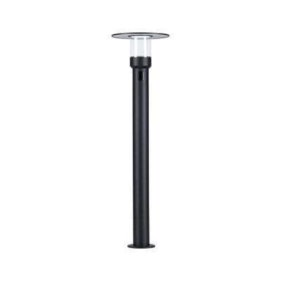 Lampe extérieure noire en métal avec verre transparent et abat-jour plat pour éclairage de jardin
