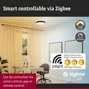 Smart controllable ceiling light with Zigbee, dimmable and tunable white, ideal for modern home office.
