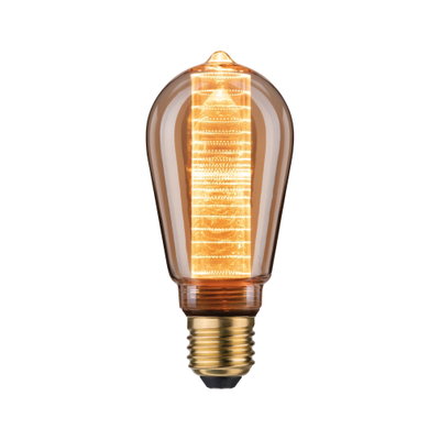 Ampoule LED vintage en verre ambré avec base dorée pour éclairage décoratif chaleureux