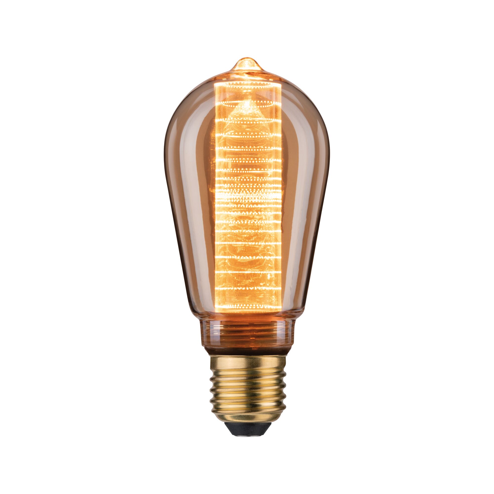 Inner Glow Edition LED Kolben Innenkolben Ringmuster E27 230V 120lm 3,6W 1800K dimmbar Gold Vintage LED-Glühbirne mit bernsteinfarbenem Glas und goldfarbenem Sockel für dekorative Beleuchtung