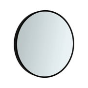 Miroir rond avec cadre en métal noir, miroir mural moderne pour salon et salle de bain.