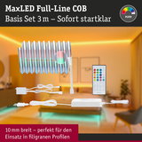 MaxLED Full-Line COB LED-Lichtband 3m mit Fernbedienung und Netzteil für RGBW Beleuchtung