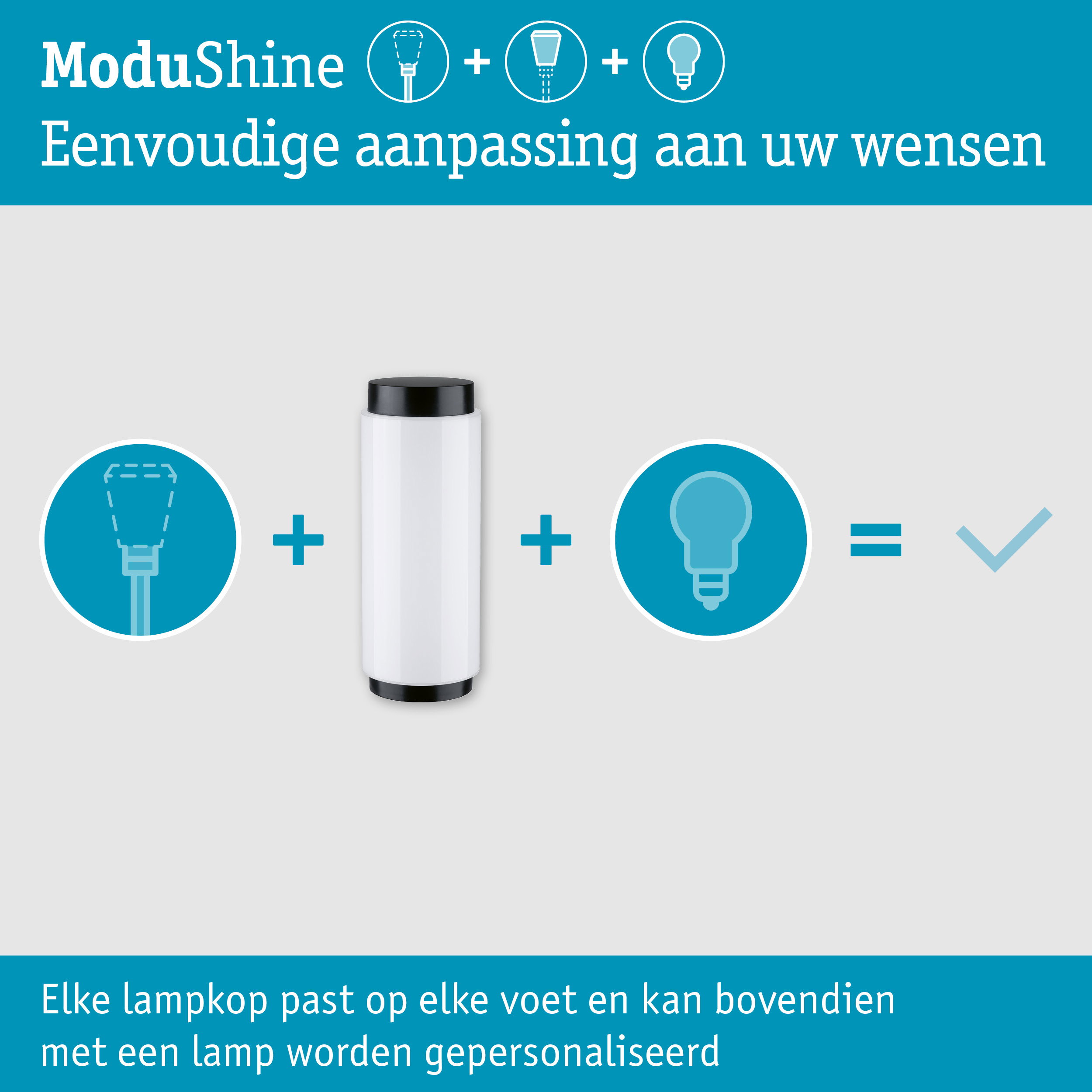 ModuShine Kap Selaro IP44 cilindrisch Antraciet/Wit