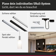 Modulares URail-Schienensystem in Schwarz und Weiß mit Pendelleuchte für individuelle Lichtplanung
