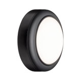 Applique murale LED ronde avec boîtier noir et diffuseur blanc pour éclairage intérieur moderne