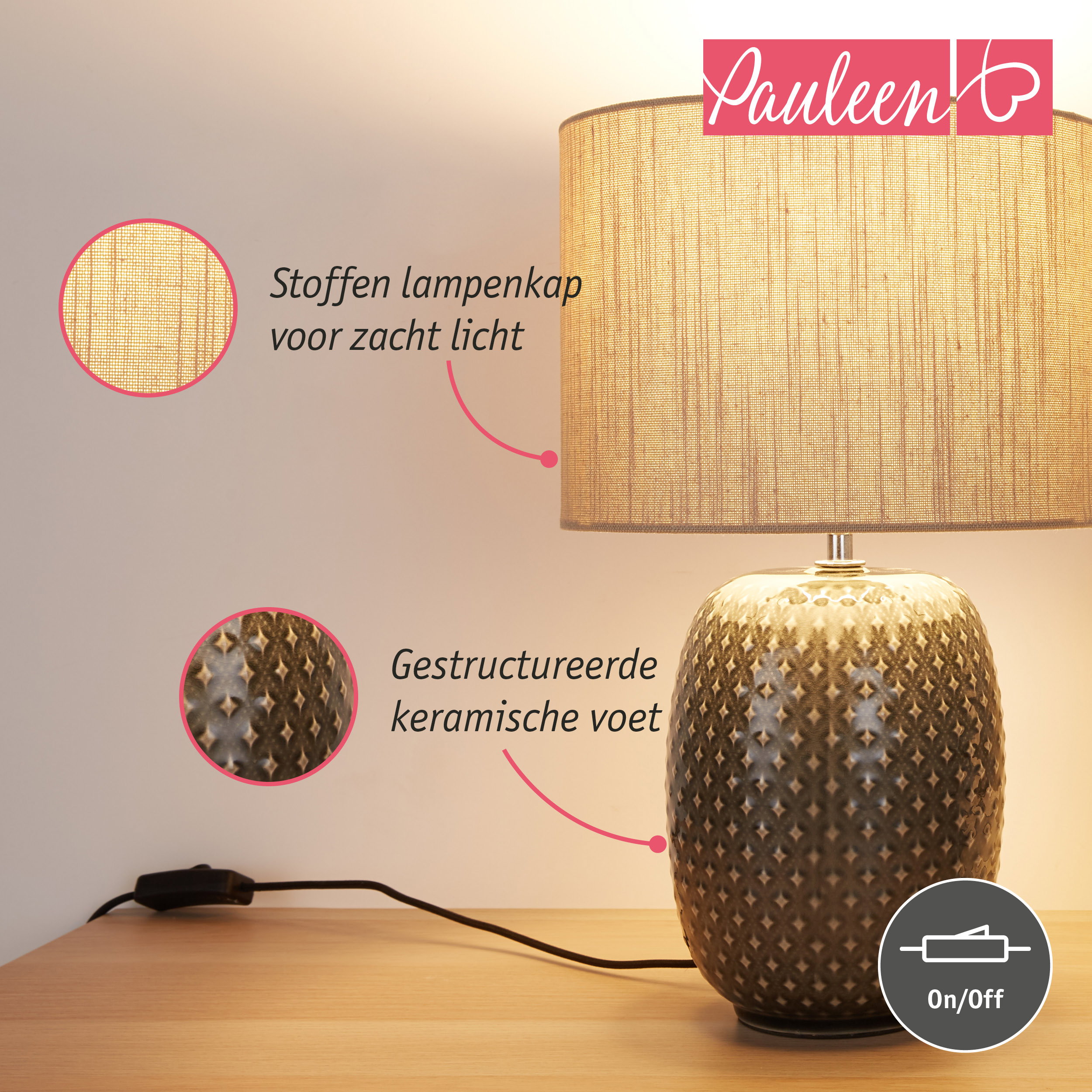 Paulmann Pauleen LED-tafellamp Pretty Classy E27 max. 60W Grijs/Beige