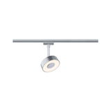 Moderne LED-skinne spotlight i aluminium med rund hvid lysskinne til alsidig belysning