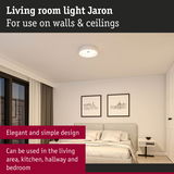 Round white ceiling light Jaron with simple design for living room, kitchen, hallway and bedroom