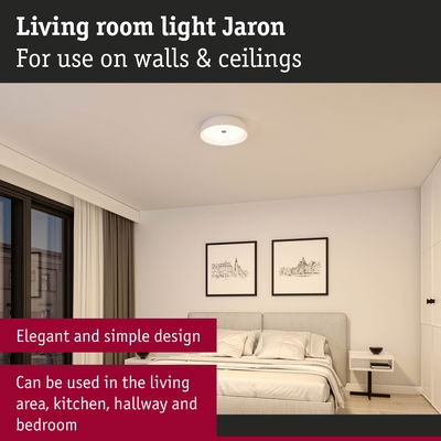 Round white ceiling light Jaron with simple design for living room, kitchen, hallway and bedroom