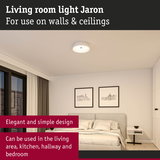 Round white ceiling light Jaron with simple design for living room, kitchen, hallway and bedroom