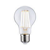 Classic LED light bulb with clear glass and silver base for energy-efficient lighting solutions