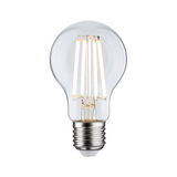 Klassisk LED-pære med klart glas og sølvbase til energieffektiv belysning