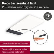 Bredo LED-plafondlamp met PIR-sensor in zwart-wit voor contactloos in- en uitschakelen