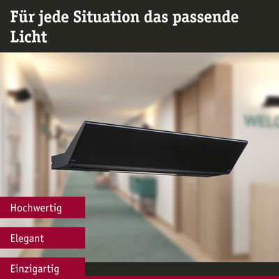 Schwarze elegante LED-Wandleuchte aus Metall für Flurbeleuchtung mit modernem Design