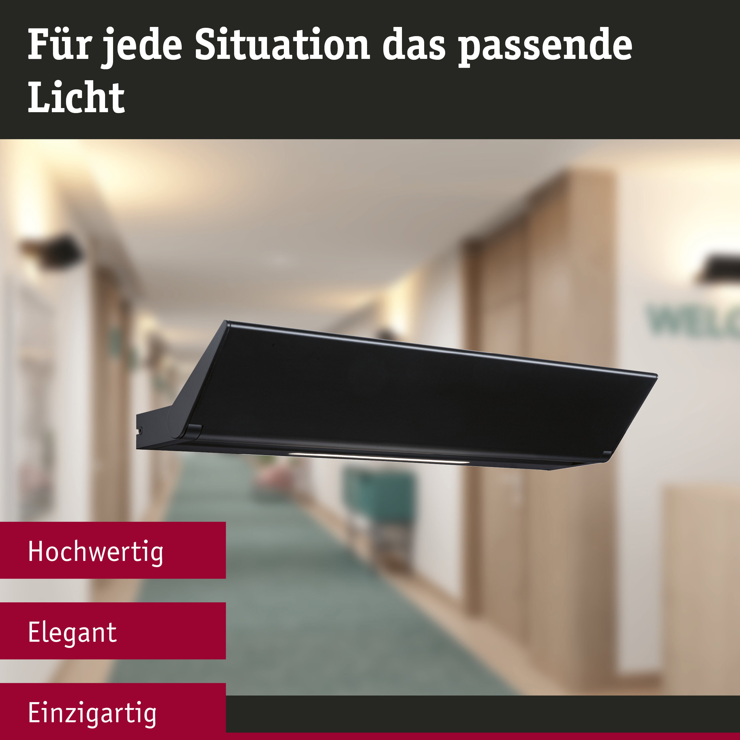 Schwarzer moderner LED-Wandleuchter aus Metall für elegante Innenbeleuchtung im Flur