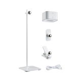 Ensemble d'éclairage LED blanc avec support, pince, fixation murale et câble USB pour options d'éclairage variées