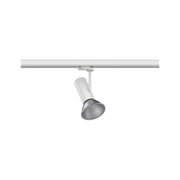 Witte metalen LED-spot op railsysteem voor flexibele binnenverlichting