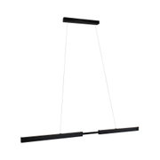 Modern black metal LED pendant light with linear design for stylish indoor lighting