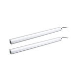 Two white LED light bars with black cable for modern indoor lighting and energy-efficient illumination.