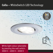 Calla LED recessed spotlight with WhiteSwitch technology and selectable white light colour from 3000K to 6500K